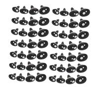 Didiseaon Set de Yeux et Nez de Sécurité Plastique Noir Oval avec Rondelles Accessoires DIY pour Poupées Animaux Peluche Amigurumis et Au Crochet Installation Facile et Maintien Sécurisé