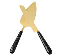 Didiseaon Set Inox Spatule Gâteau et Couteau Pizza Coupe Facile Pâtisserie et Fromage Ustensile Cuisine Maison et Restaurant Nettoyage Simple Manche Isolant Thermique
