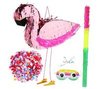 Didiseaon Set Pinata Flamant avec et Bandeau pour Jeu Anniversaire Garçons Décoration Fête et Amusante Accessoires Faciles à Utiliser pour Surprise et Animation