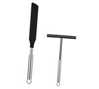 Didiseaon Set Raclette Inox pour Crème et Spatule à Outil de Pâtisserie Pratique avec Suspendu Ustensiles Réutilisables pour Cuisine et Pâtisserie