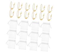 Didiseaon Sets de Bracelets Chapelet Catholique en Alliage Lot de 12 avec Perles, et Design Lune Pleine Spirituelle pour Baptême et Première Communion