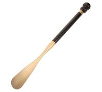 Didiseaon Shoe Horn Long Handle Ebony Wood Grip Brass Head Shoe Helper For Seniors Men Women Pregnancy Mobility Aid Stylish Home Accessory