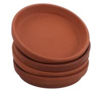 Didiseaon Soucoupes Rondes pour Pot de Fleurs Drainage Lot de 4 en Argile Bac de Récupération et Design Artisanal pour Plantes D'intérieur et Jardin