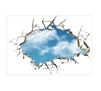 Didiseaon Sticker Mural Décoratif Ciel Bleu Réaliste Autocollant Plafond Vinyle pour Chambre Salon Pépinière Facile à Poser et Enlever Décoration Murale Moderne