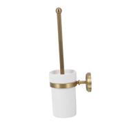 Didiseaon Support de Brosse de Toilette Laiton Ancien avec Tasse Céramique Style Européen pour Salle de Bain et