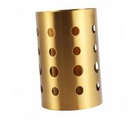 Didiseaon Support Ustensiles Cuisine INOX avec Drainage Porte Couverts Ventilé pour Rangement Fourchettes Couteaux Baguettes Organisateur et Facile à Nettoyer Grand Modèle Or