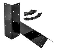 Didiseaon Supports D'angle en Acier Noir pour Potager Surélevé, Lot de 4 Set de Set, Design en L à 90 Degrés Trous pour Vis, Renforçant et Résistant pour Mobilier de Jardin Extérieur