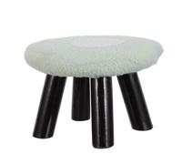 Didiseaon Tabouret Repose-Pieds Fleur Vert, Peluche et Bois pour Canapé