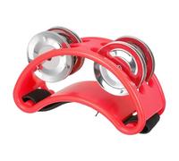 Didiseaon Tambourin de Pied Instrument de Percussion avec Grelots pour Spectacles et Fêtes Amusement Musical et Développement Rythmicité Rouge Durable et Ergonomique