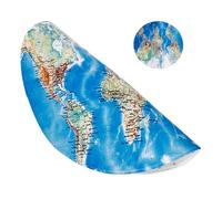 Didiseaon Tapis de Sol Rond Antidérapant pour Salon et Chambre Motif Carte du Monde Bleu Polyester Épais Résistant à L’Usure Tapis Décoratif Confortable pour Chaise de Bureau et Espace