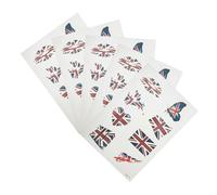 Didiseaon Tatouages Éphémères Décoratifs Visage Drapeau Royaume-uni Lot de 5 Sets de Pièces Taille Standard Fête Sportive Supporters Accessoires