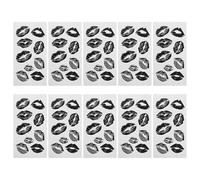 Didiseaon Tatouages Temporaires Lèvres 10 Pièces Autocollants Imperméables Effet pour Corps et Visage Kit Décoratif Waterproof pour Halloween Saint-Valentin et Séances Photo