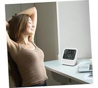 Didiseaon Thermomètre Hygromètre Intérieur Électronique Haute Précision avec Écran LCD Affichage Température Humidité Calendrier et Alarme Support Mural ou Pose Pour Maison Bureau Chambre