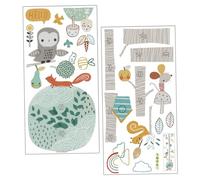 Didiseaon Toise Murale pour Garçon pour Fille Autocollant avec Animaux de Dessin Animé Décoration Chambre Garçon Fille Arbre Suivi Croissance