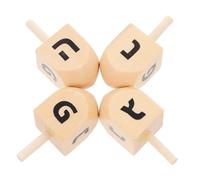 Didiseaon Toupies en Bois pour Hanoukka Ensemble De 4 Pièces Décoratives Jouets Gyroscopiques Jouet De Fête Activité Créative Peinture Personnalisée