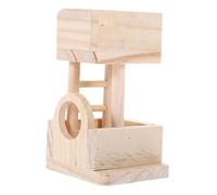 Didiseaon Tour D'observation en Bois Naturel pour Hamsters Plateforme De Jeu, Cabane Petite Taille, Jouet Sécurisé pour Habitat De Petits Animaux Domestiques