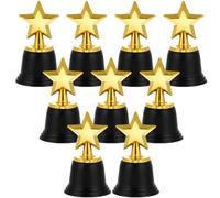 Didiseaon Trophée Étoile: 9 Pièces Mini Trophée avec Base Plastique Trophee Foot pour Les Fêtes d'anniversaire, Les Sports Scolaires, Les Récompenses pour Les Gagnants