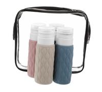 Didiseaon Trousse De Toilette De Voyage 4 Pièces Flacons Souples En Silicone Avec Pompe Pour Shampoing Gel Anti-fuite Facile À Utiliser