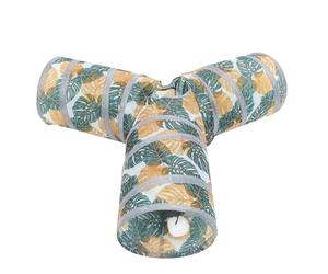 Didiseaon Tunnel de Jeu Pliable pour Chats en Polyester Léger Trois Passages, Amusant pour Petits Animaux à Domicile, pour Lapins et Cochons d'Inde