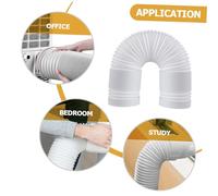 Didiseaon Tuyau Évacuation Flexible pour Climatisation Mobile avec Adaptateur Plat Tube Résistant Renforcé Acier Installation Rapide sans Outils pour Maison et Bureau