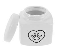 Didiseaon Urne Funéraire en Céramique Blanche 500 ML Motif Cœur et Patte pour Cendres de Petits Chiens et Chats Boîte Commémorative Hermétique Résistante à la Chaleur Souvenir pour