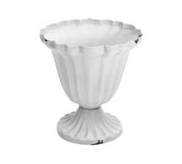 Didiseaon Vase Décoratif Compact, Pot de Fleurs Blanc Vieilli en Fer, pour Plantes et Fleurs Séchées, Intérieur et Extérieur, Style Simple et Moderne