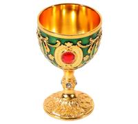 Didiseaon Verre à Liqueur Vintage Européen Tasse à Pratique pour Mariages Pique et Décoration Verre Alliage Facile à Transporter Cadeau pour Amateurs de Spiritueux