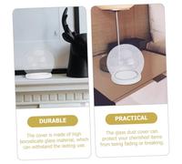 Didiseaon Verre avec Support Lampe Décoration Intérieure Bureau et Salon Protection Poussière pour Fleurs Immortelles Présentoir Micro Paysage Élégant