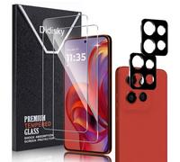 Didisky Lot de 2 + 2 films protecteurs d'écran en verre trempé pour Motorola Moto Edge 50 Neo, avec 2 protections d'objectif d'appareil photo, 9H, faciles à installer, résistant aux rayures, HD