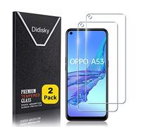 Didisky Lot de 2 Protecteur Verre Trempé pour OPPO A53,OPPO A53S (Pas pour OPPO A53S 5G), Film Protection écran, dureté 9H, Pas de Bulles, Haute définition