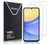 Didisky Lot de 2 Protecteur Verre Trempé pour Samsung Galaxy A15, Film Protection écran, dureté 9H, Pas de Bulles, Haute définition