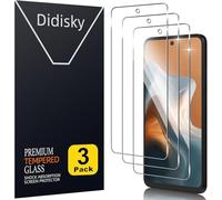 Didisky Lot de 3 films de protection d'écran en verre trempé pour Motorola Moto G34 - Résistant aux rayures - Dureté 9H - Sans bulles d'air - Haute définition - Facile à utiliser