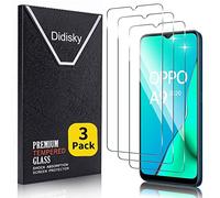 Didisky Lot de 3 Protecteur Verre Trempé pour Oppo A9 2020,Oppo A5 2020, Film Protection écran, résistance aux Rayures, dureté 9H, Pas de Bulles, Haute définition