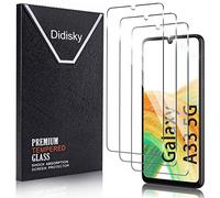 Didisky Lot de 3 Protecteur Verre Trempé pour Samsung Galaxy A33 5G, Film Protection écran, résistance aux Rayures, dureté 9H, Pas de Bulles, Haute définition