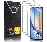 Didisky Lot de 3 Protecteur Verre Trempé pour Samsung Galaxy A34, Film Protection écran, dureté 9H, Pas de Bulles, Haute définition