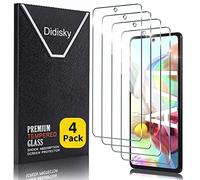 Didisky Lot de 4 Protecteur Verre Trempé pour Samsung Galaxy A71, Film Protection écran, dureté 9H, Pas de Bulles, Haute définition