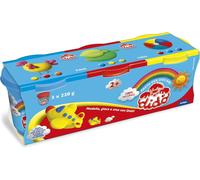 Dido 'Tris Pots de pâte pour jouer 220 g dans les couleurs jaunerouge et bleu