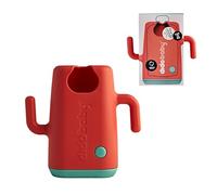 DIDOBABY - Didopoucher - Support DEUX EN UN anti-déversement pour sachets d'aliments pour bébés et briques de jus - Poignées ergonomiques - Couvercle à l'épreuve des bébés sûr et propre - Corail