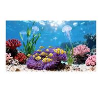 Didooou Fond d'aquarium en vinyle, fond d'habitat de reptile, fond d'aquarium 3D (60 x 30 cm, fond marin coloré)