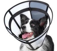 Didopet Collier de convalescence transparent pour chiens de petite, moyenne et grande taille, longueur réglable, cône souple pour éviter de lécher, collier élisabéthain rembourré avec boucles