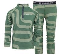 Didriksons - Kid's Jadis Printed Set - Sous-vêtement de ski - 100 - path dark moss