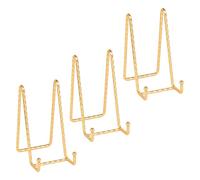 DIDUDIDU Plate Holder Easel Display Stand - 6 inch Twisted Metal Wire Plate Holders - Tabletop Easels for Display Decorative Plates | Pictures | Books | Plaques | Tablets - Gold - 3 Pack