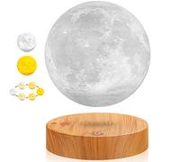 DIDWI Lampe de lune en lévitation, lumière de lune flottante 3D Spinning LED Moon Magnetic Levitation Night Lights pour la décoration de bureau de chambre, cadeaux sympas (3 Couleurs)
