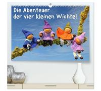 Die Abenteuer der vier kleinen Wichtel (hochwertiger Premium Wandkalender 2026 DIN A2 quer), Kunstdruck in Hochglanz: Vier kleine Wichtel sind das ... über unterwegs und erleben einige Abenteuer.