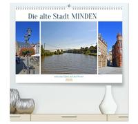 Die alte Stadt MINDEN (hochwertiger Premium Wandkalender 2026 DIN A2 quer), Kunstdruck in Hochglanz: Bilder von einer an Baudenkmälern reichen Stadt und einer erlebnisreichen Schiffsfahrt