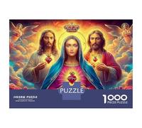 Die Aufnahme Jesu 1000 Stück Premium Jigsaw Puzzle Set Für Erwachsene Und Kinder,Heiliges Herz,Stress Relief Gehirn Training Spaß Gegenwart Aktivität Home Decor 70x50cm/1000pcs