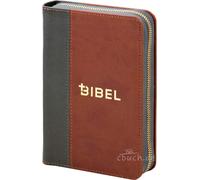 Die Bibel - Schlachter 2000 - Miniaturausgabe (PU-Einband, grau/braun, G (Poche)