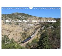 Die bunte Welt der Eisenbahn (Wandkalender 2026 DIN A4 quer), CALVENDO Monatskalender: Eine interessante Auswahl an Bildern aus verschiedenen europäischen Ländern.