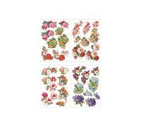 Die cut 3D - Creativ Company - Fleurs et Oiseaux - 4 feuilles - Prédécoupés - Effet 3D