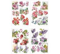 Die cut 3D - Fleurs et Tableaux - 4 feuilles